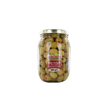 Turkish Yörem green olives with peppers 1580g - AsgardShipping